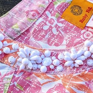 NWT Ruby Rd Floral Print Embellished Peplum Jacket